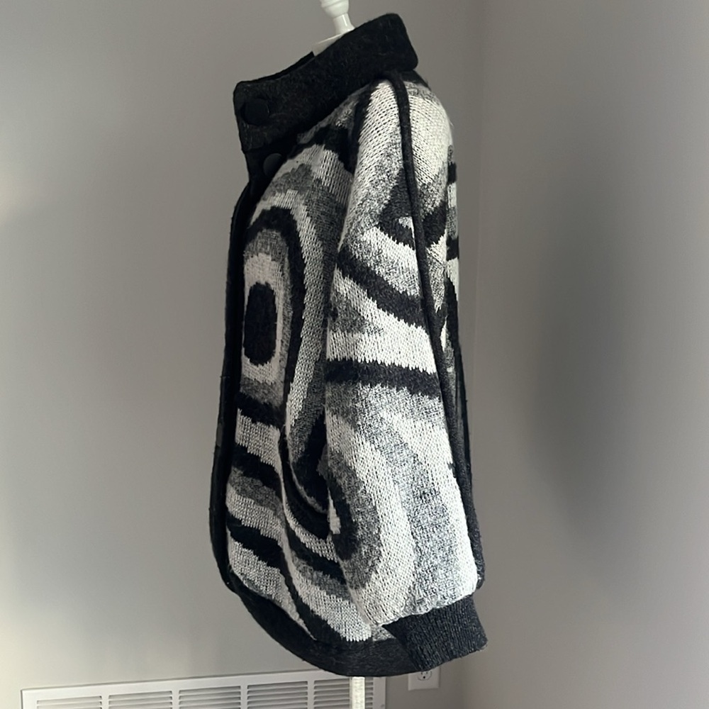 Vintage GALLERY Abstract Swirl Knit Coat Jacket Medium - Picture 5 of 11